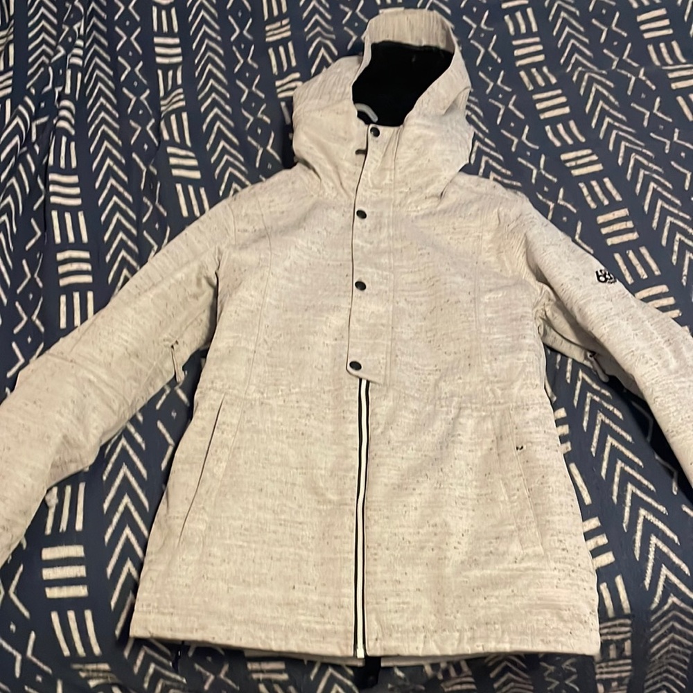 Womens large heather grey 686 snowboard jacket. Like new.